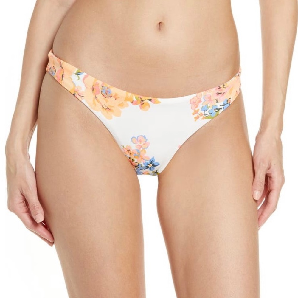 Maaji Beige Free Spirit Flirt Reversible Bikini Bottoms Beach Boho Floral